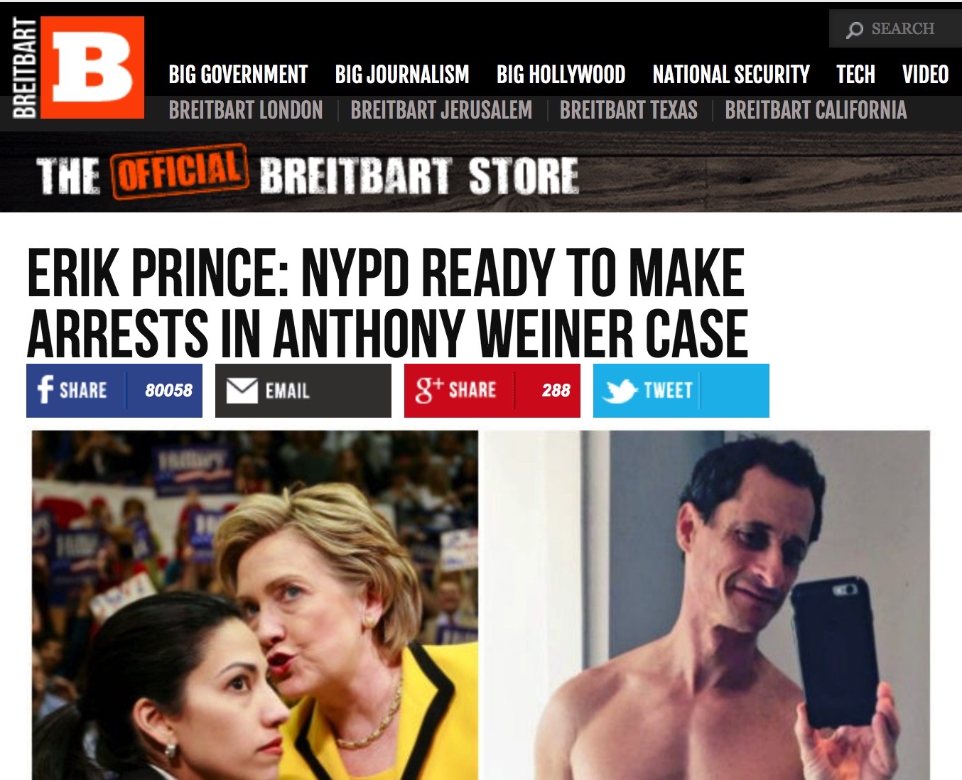 Image result for Anthony Weiner, Erik Prince